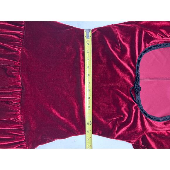 ALEXIA ADMOR Rach Velvet Scoopneck Lace Insert Dress in Burgandy. Size S. NWOT - Picture 7 of 9